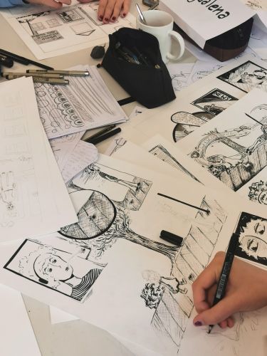 Comic im Entstehen Comic im Entstehen